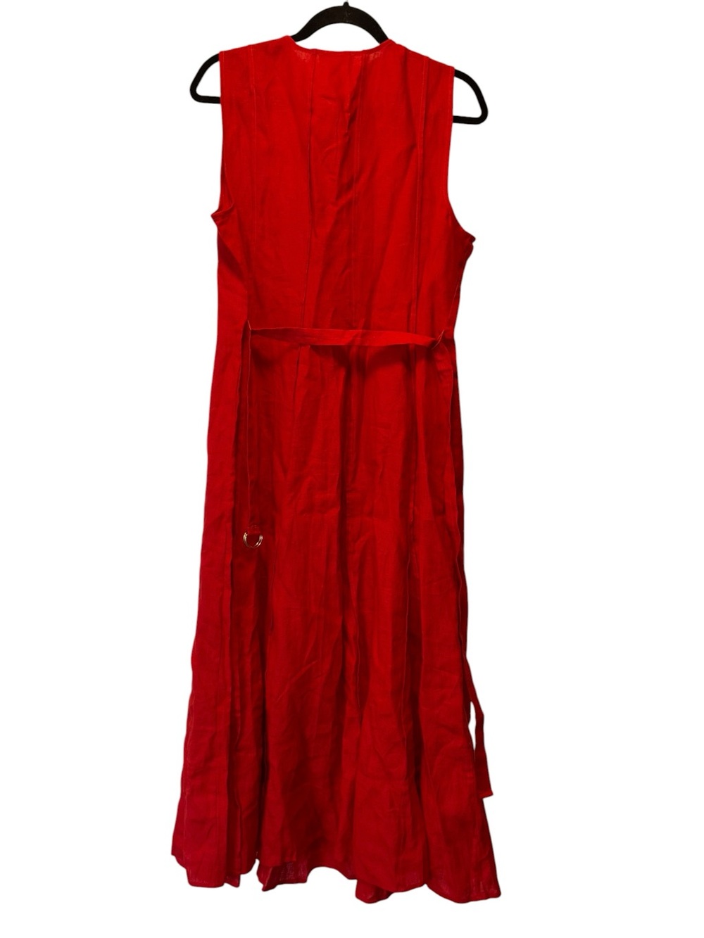 J Crew Seamed Linen Dress with Removable Belt in Red Arroyo Size Large NWT - Picture 9 of 16